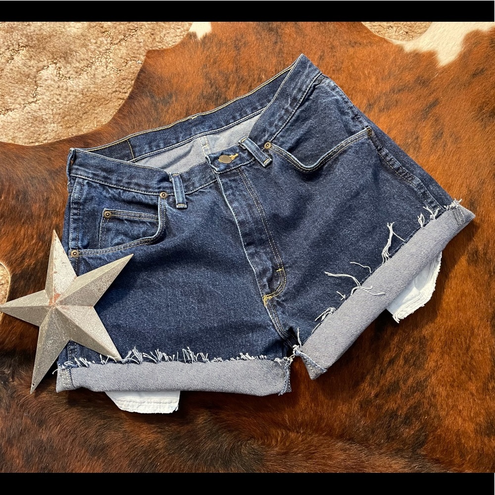 Handmade Wrangler Distressed Cutoffs sz30
